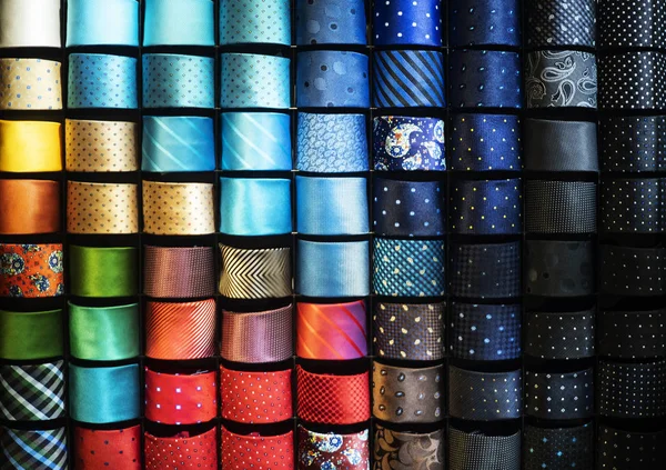 Showcase Multicolored Ties — Stock Photo, Image