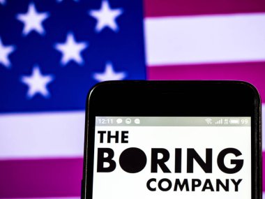 Boring şirket logosu akıllı telefon görüntülenen gördüm