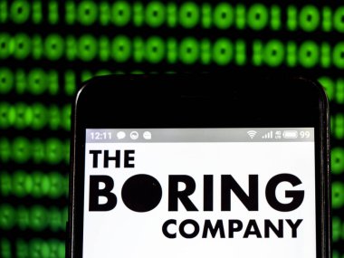 Boring şirket logosu akıllı telefon görüntülenen gördüm