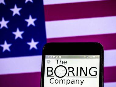 Boring şirket logosu akıllı telefon görüntülenen gördüm