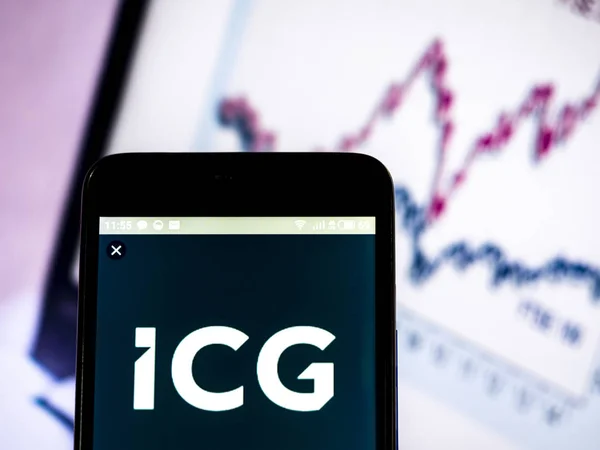 International Capital Group Llc cég logója látható jelenik meg — Stock Fotó