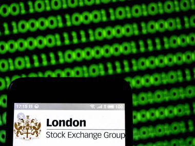 Londra Menkul Kıymetler Borsası Group plc şirket logosu s üzerinde görüntülenen gördüm