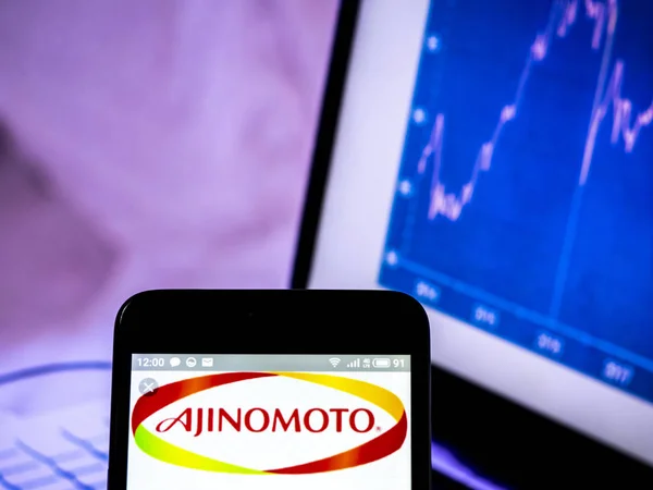 Ajinomoto Co., Inc. logotipo visto exibido no telefone inteligente . — Fotografia de Stock