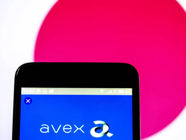 Avex Group logo seen displayed on smart phone. — Stock Photo, Image