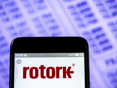 Rotork plc şirket logosu akıllı telefon görüntülenen gördüm.
