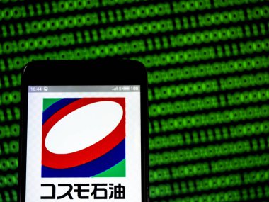 Cosmo Limited petrol şirketi, logo akıllı telefon görüntülenen gördüm.