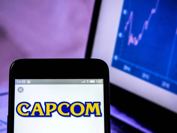 Capcom Co., Ltd. logo widoczne wyświetlane na smart phone. — Zdjęcie stockowe