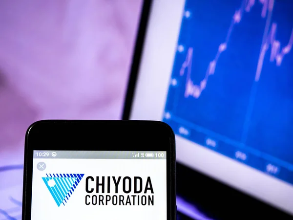 Chiyoda Corporation  logo seen displayed on smart phone. — Stock Photo, Image