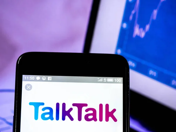 Foto ilustração um TalkTalk Telecom Group plc logotipo visto displa — Fotografia de Stock