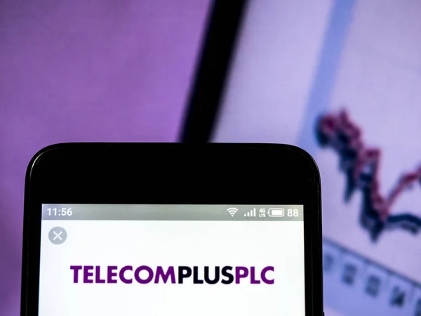 Fénykép illusztrálja a Telecom plusz Plc logó látható jelenik meg egy s — Stock Fotó