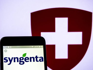 Fotoğraf illüstrasyon görülen bir Ag Syngenta logo bir akıllı üzerinde görüntülenir. 