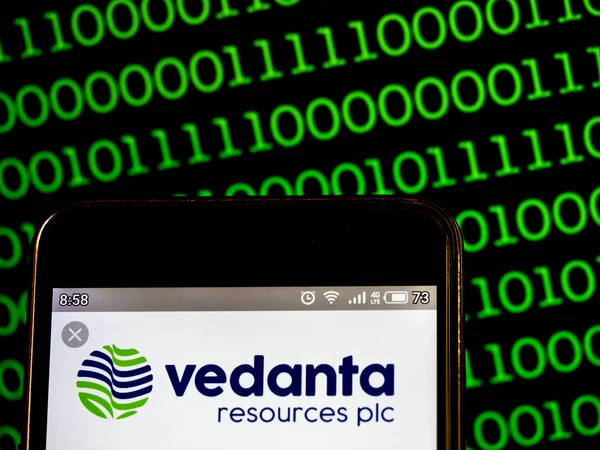 Foto illustratie een Resourceslogo van de Vedanta gezien weergegeven op een s — Stockfoto