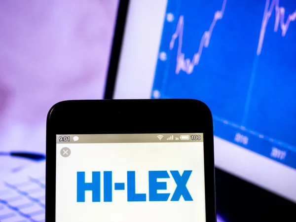 Ezen a képen illusztrálja a Hi-Lex Corporation logo látott displa — Stock Fotó