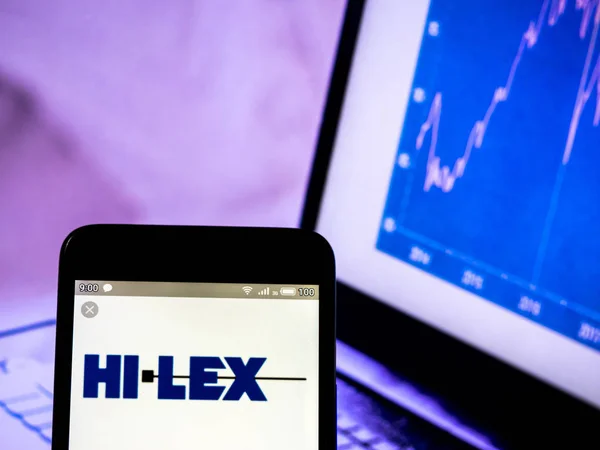 Ezen a képen illusztrálja a Hi-Lex Corporation logo látott displa — Stock Fotó