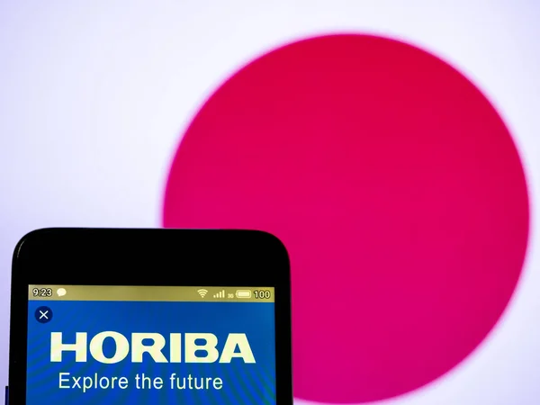 Nesta foto ilustração um Horiba, Ltd. logotipo visto exibido em — Fotografia de Stock