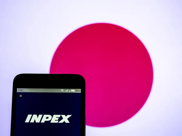 Nesta foto ilustração um logotipo da INPEX Corporation visto displa — Fotografia de Stock