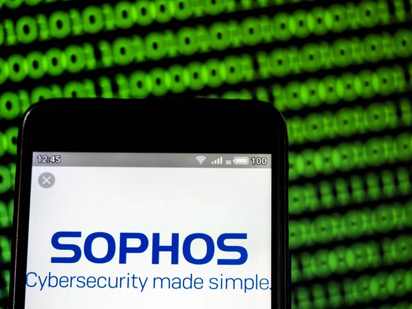 Na této fotografii je znázorněno logo Sophos PLC zobrazené na — Stock fotografie