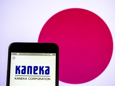 Bu fotoğraf illüstrasyon bir Kaneka Corporation logosu displ görüldü