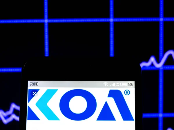 Na tomto obrázku je znázorněno logo KOA Corporation zobrazené — Stock fotografie