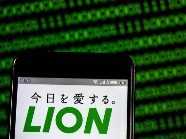 Bu fotoğraf illüstrasyon bir Lion Corporation logosu displaye görüldü