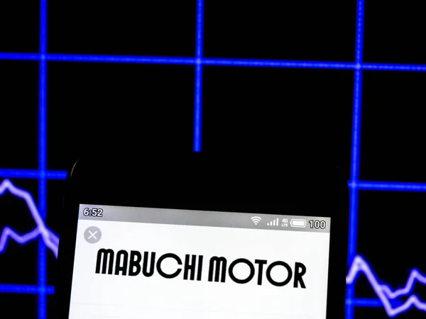 Nesta foto ilustração um logotipo da Mabuchi Motor Company visto dis — Fotografia de Stock