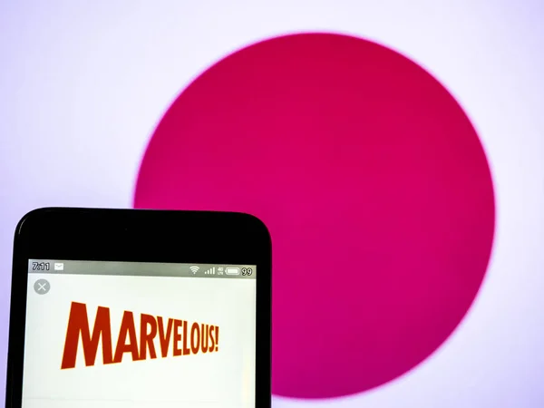 In this photo illustration aMarvelous Inc. logo seen displayed o — Stock Photo, Image