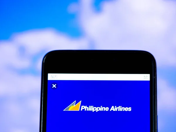 In this photo illustration the Philippine Airlines logo is seen — Stock Photo, Image