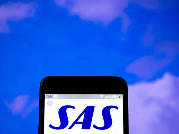 Σε αυτή τη φωτογραφία απεικονίζεται το λογότυπο του συστήματος σκανδιναβικών αεροπορικών εταιρειών — Φωτογραφία Αρχείου