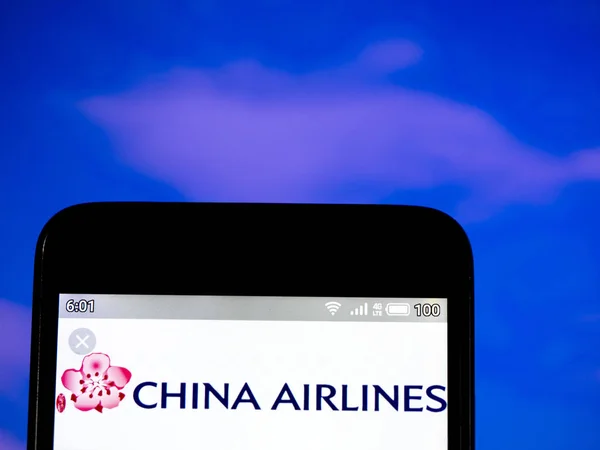 Σε αυτή την εικόνα φωτογραφία η China Airlines, περιορισμένη λογότυπο είναι s — Φωτογραφία Αρχείου