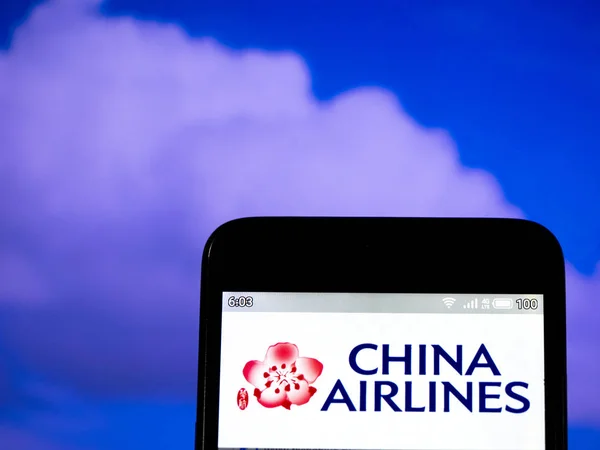 Σε αυτή την εικόνα φωτογραφία η China Airlines, περιορισμένη λογότυπο είναι s — Φωτογραφία Αρχείου
