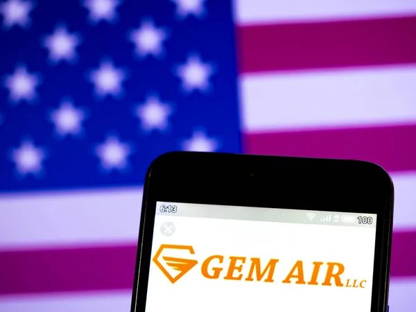 이 사진 그림에서는 Gem Air 로고가 — 스톡 사진