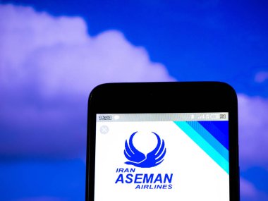 Bu fotoğraf resimde Iran Aseman Airlines logosu görülür