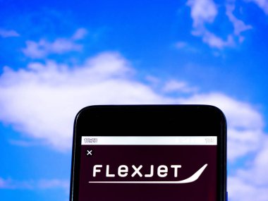 Bu fotoğraf illüstrasyonunda Flexjet logosu
