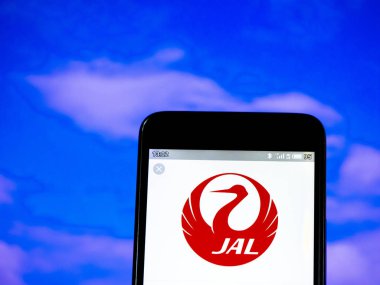 Bu fotoğraf illüstrasyon da Japan Airlines Co, Ltd (Jal) lo