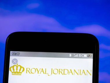 Bu fotoğraf illüstrasyonda Royal Jordanian Airlines logosu 