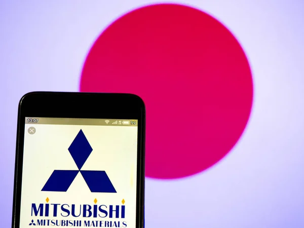 In questa illustrazione foto viene visualizzato il logo Mitsubishi — Foto Stock