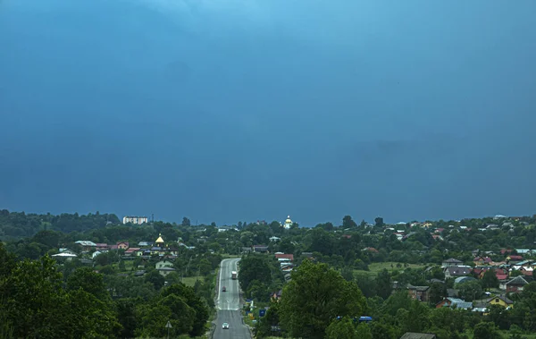 Letecký pohled na obec — Stock fotografie