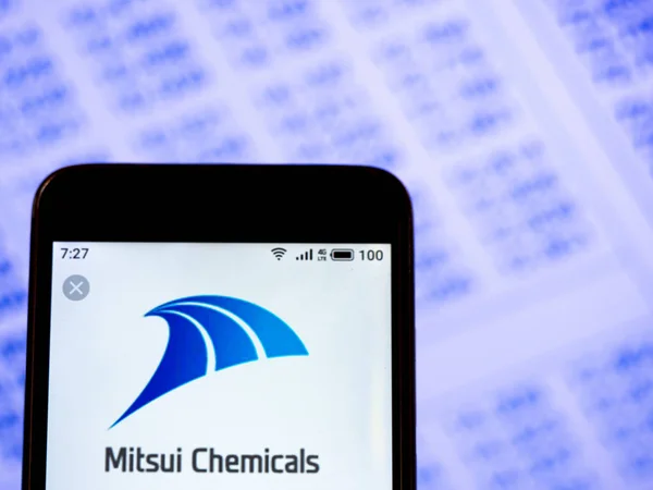 Nesta foto ilustração o logotipo da Mitsui Chemicals é visto dis — Fotografia de Stock