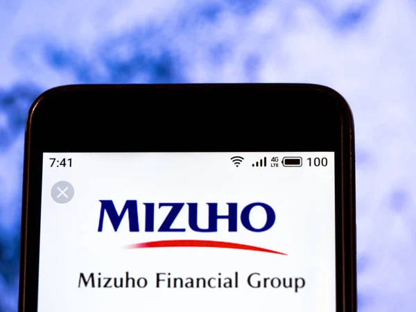 Na této fotce je logo Mizuho Financial Group, Inc. — Stock fotografie