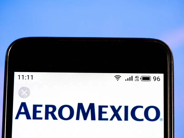 在这张照片插图的墨西哥航空公司，墨西哥航空公司，S — 图库照片