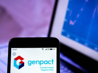 Bu fotoğraf illüstrasyonda Genpact Ltd logosu ekran görülür