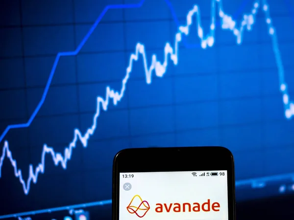 In this photo illustration the Avanade logo is seen displayed on — Stock Photo, Image