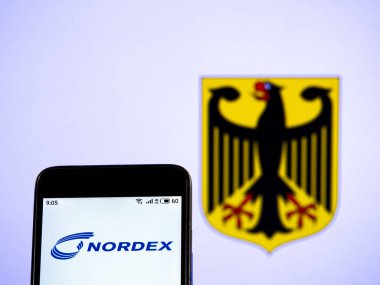 Bu fotoğraf illüstrasyonda Nordex Ag logosu 