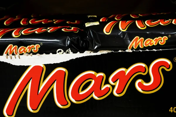 Mars bars is seen  on store shelf — Stock Photo, Image