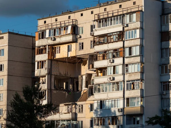 Kiev Ucrânia Juky 2020 Editorial Ilustrativo Apartamentos Destruídos Durante Explosão — Fotografia de Stock