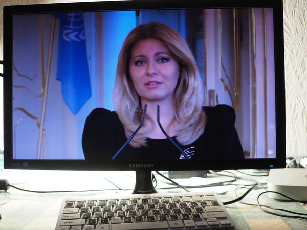 Zuzana Caputova Presidenta República Eslovaca Habla Durante Asamblea General Las —  Fotos de Stock