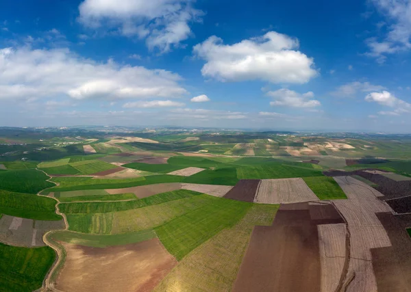 Paysage Aérien Avec Champs Agricoles Vallonnés Maroc Afrique — Photo