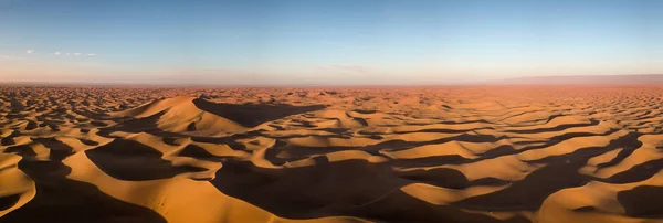 Mooie Luchtfoto Panorama Landschap Saharawoestijn Bij Zonsopgang — Stockfoto