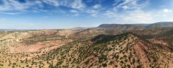 Aerial Panorama Mountains Argan Trees Natural Habitat Morocco — Stock Photo, Image