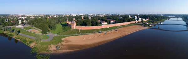 Aerial Panorama View Saint Sophia Cathedral Novgorod Kremlin Veliky Novgorod — Stock Photo, Image